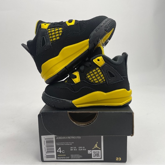Nike Air Jordan 4 Retro TD “Thunder/Tour Yellow” 2023 - Picture 3 of 4